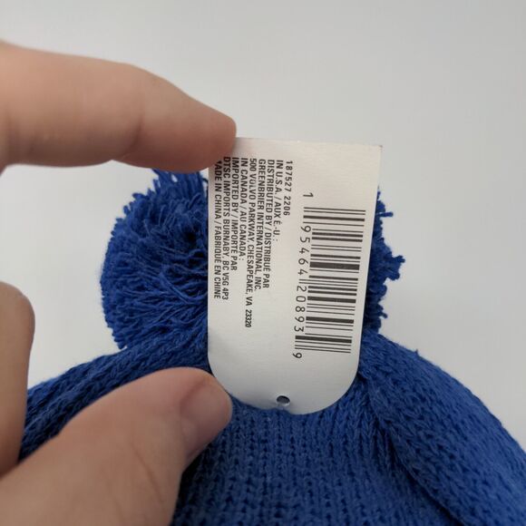 Juncture Women's Knit Beanie Hat Blue Fair Isle Fleece Lined Pom Pom W/Tags - Picture 5 of 12